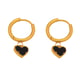F220-Golden Black Agate Heart Earrings