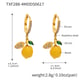 TXF288-4 Lemon Gold White Diamond Earrings Picture2