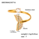 A803-Gold 5A Zircon Fish Tail Ring-Size 7/No.7
