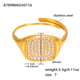A789-Golden Square 5A Zircon Ring-Size 7/No.7 Picture8