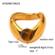 A782-Gold Tiger Eye Stone Ring/No.7 Picture7