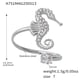 A751-Steel 5A Zircon Seahorse Ring/No.7 Picture2