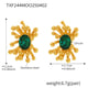 TXF244-Green zircon stamen earrings Picture3