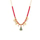 P1668-Golden Garnet Christmas Tree Necklace