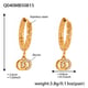 Q040-Golden Double Ring Zircon Earrings Picture13