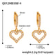 Q012-Golden Hollow Heart Zircon Earrings Picture9