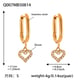 Q007-Gold U-shaped heart earrings-Small
