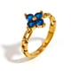 Flower Zircon Chain Ring-Gold Blue/number 8 Picture12