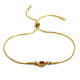 Pull-out Thin Snake Chain Round Zircon Bracelet - Gold - Pomegranate Red Picture10