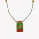 Hand-woven colored rope oil drop sun tarot card - gold green