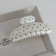 White polka dots-large fan shape Picture13