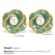 EH660GNG White Diamond Green Oil Drop Earrings Picture4