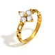 Flower Zircon Chain Ring - Gold and White/number 6 Picture4