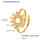 TXA306-Weiß 5A Zirkon Sonnenblume Gold Ring-Größe 7 Bild2