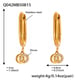 Q042-Golden double ring zircon U-shaped earrings Picture2