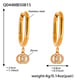 Q044-Golden double ring zircon U-shaped earrings Picture4
