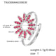 TXA306-Ring aus rosérotem 5A-Zirkon-Sonnenblumenstahl, Größe 7 Bild6