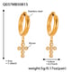 Q037-Golden Cross Zircon Earrings Picture8