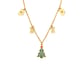 P1675-Golden Christmas Tree Inlaid with Zircon DIY Necklace
