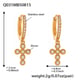 Q031-Golden Cross Full Diamond Zircon Earrings Picture2
