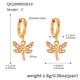 Q018-C Gold Glossy Small Dragonfly Earrings Picture3