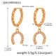 Q061-Golden Horseshoe Buckle Zircon Earrings Picture6