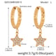 Q055-Golden Five-pointed Star Zircon Earrings-L Picture7