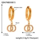 Q047-Golden Double Ring Zircon Earrings Picture7