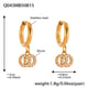 Q043-Golden double ring zircon earrings Picture3
