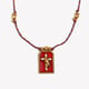 Hand-woven colored rope dripping oil cross tarot card - gold and red Picture3