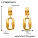 F475-Golden Rectangular Hollow Earrings Picture3