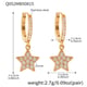 Q052-Golden Five-pointed Star Zircon Full Diamond Earrings