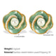 EH661GNG White Pearl Green Oil Drop Earrings Picture6
