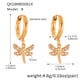 Q018-B Gold Glossy Small Dragonfly Earrings Picture2