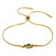 Pull-out Thin Snake Chain Round Zircon Bracelet - Gold - Green Wave Picture5