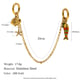 Double-ended buckle chain pendant - gold - colorful fish