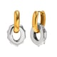 Oval Zircon Pendant Earrings - Two-tone
