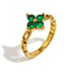 Flower Zircon Chain Ring-Golden Green/number 6 Picture13