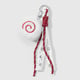 1 red and white keychain 