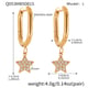 Q053-Golden Five-pointed Star Zircon U-shaped Earrings-L Picture3