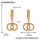Q046-Golden double ring zircon full diamond earrings Picture6