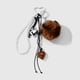 1 dark brown leopard print fur ball keychain Picture2