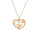 P1304-Golden Heart Zircon Necklace 41+5cm