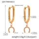 Q057-Golden Horseshoe Buckle Zircon U-Shaped Earrings