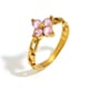 Flower Zircon Chain Ring-Gold Powder/number 8 Picture2