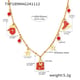 TXP189-Garnet Christmas Multi-element Necklace