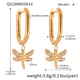 Q018-A Gold U-shaped small dragonfly earrings