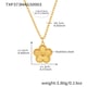 TXP373-Golden Five-Leaf Flower Necklace 41+5cm