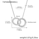 TXP400-Steel Double Ring Necklace 43+5cm Picture2