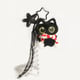 Pendentif Petit Chat Noir Écharpe Rouge et Blanc - Style Étoile Image2